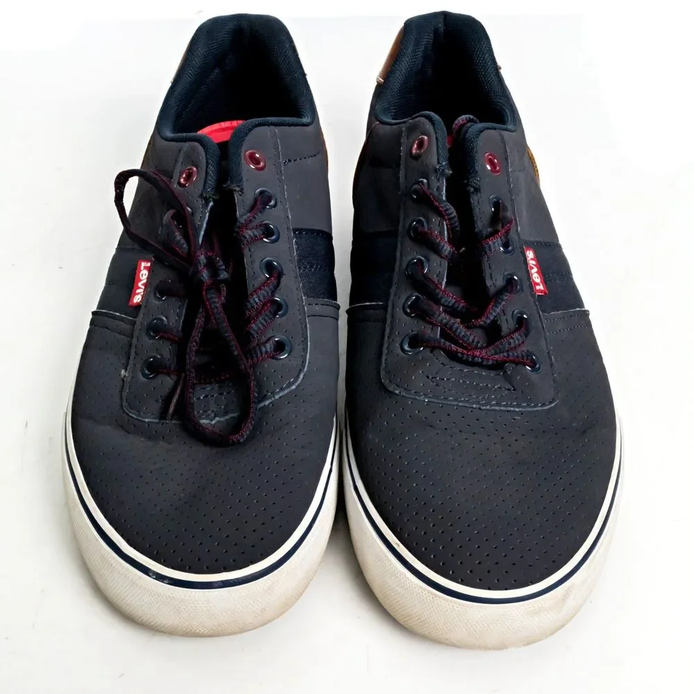 Levis Comfort Shoes Sneakers / Mens 11 / Navy Blue Leather Trim / 517777U511